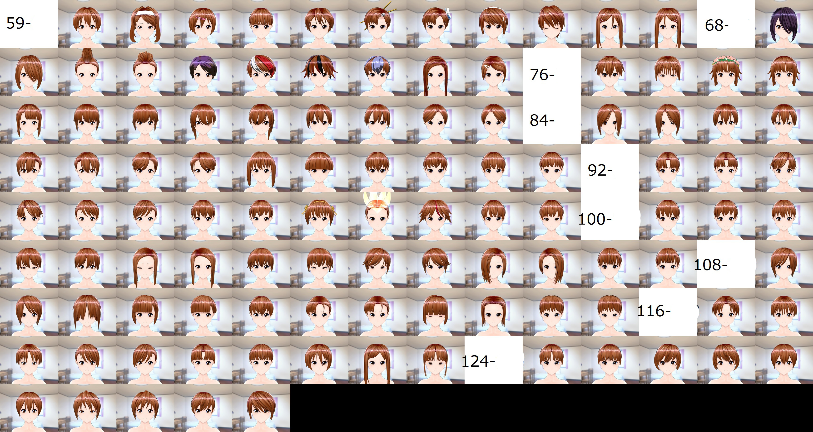 マリーローズ エロMOD MOD [AA2][Hair][BigPack HEXA][RE][v2.2][Various] 髪型一覧表 - ジンコウガクエン２キャラログ